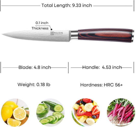 PAUDIN Kitchen Utility Knife, 5 Inch Chef Knife Fruit Knife, Gift Box