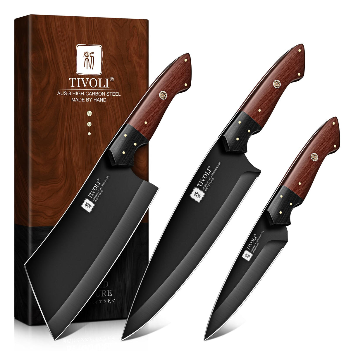 TIVOLI Santoku Knife 7 Inch - Japanese Chef Knife for Fish - Bunka Knives