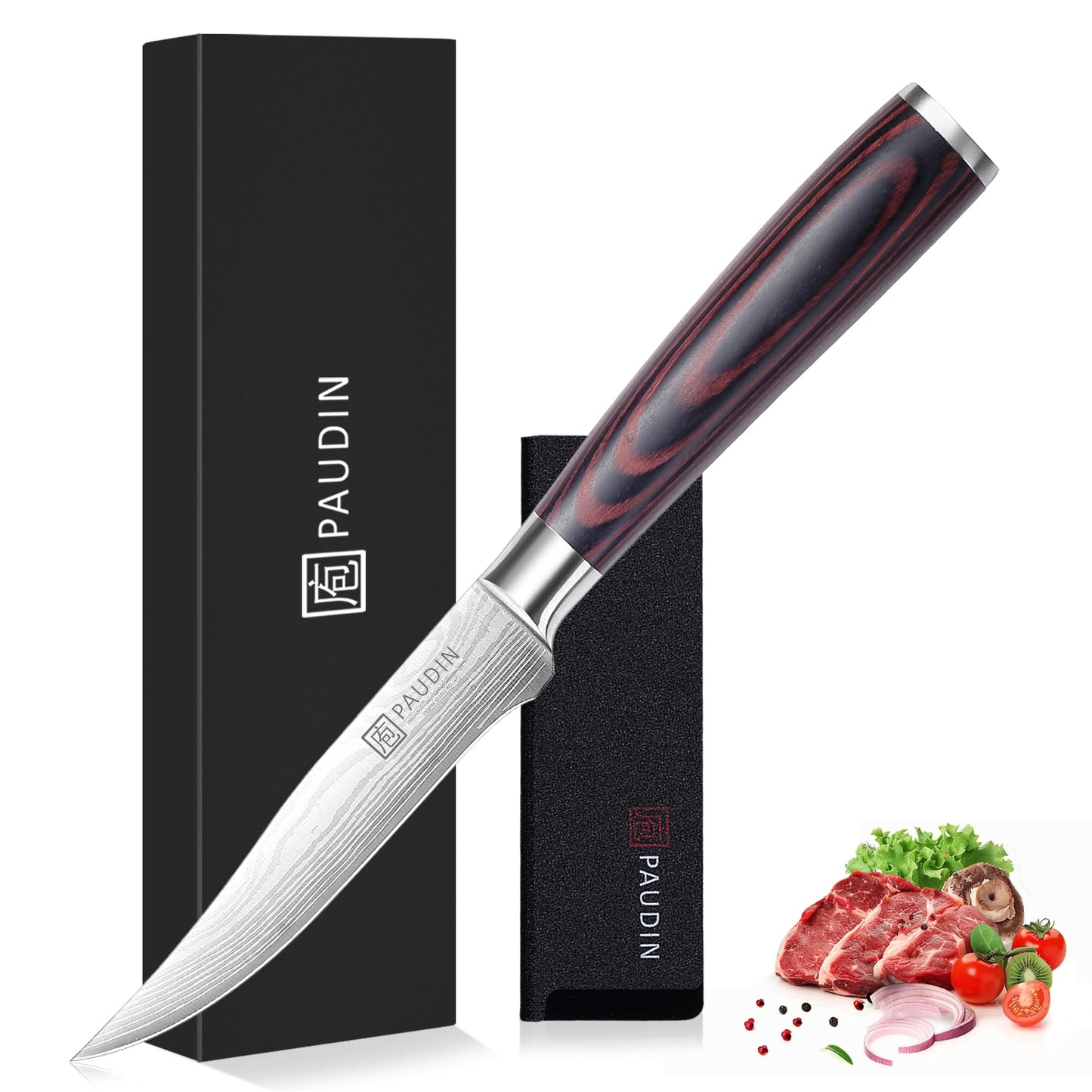 PAUDIN Santoku Knife, 5 inch Chef Knife, Ultra Sharp Kitchen Knife