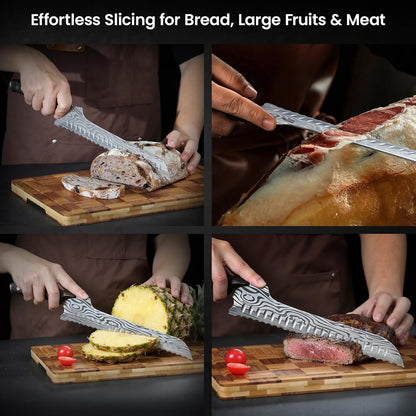 SYOKAMI 2026 New Upgraded Offset Bread Knife for Homemade Bread, 10.5 Inch