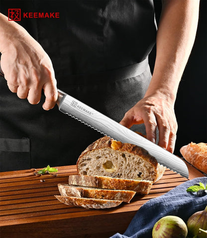 KEEMAKE 10 Inch Bread Knife for Homemade Bread, Serrated Sourdough Knife