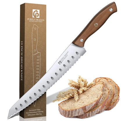 Purple Dragon Bread Knife for Homemade Bread, Serrated Knife
