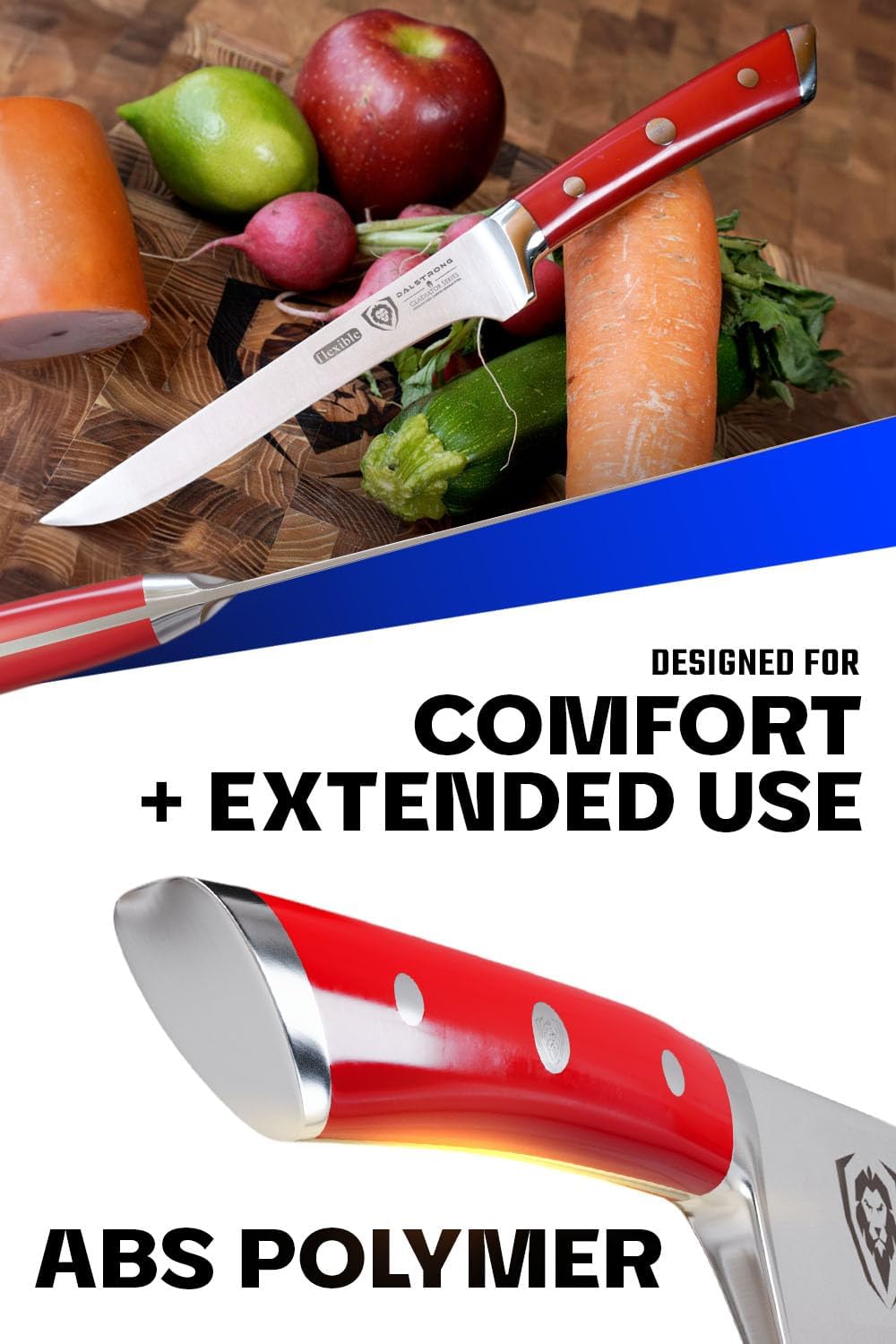 Dalstrong Boning Knife - 6 inch - Gladiator Series - High Carbon German Steel - Crimson Red ABS Handle - Meat Carving, Trimming, Deboning - w/Sheath - NSF Certified