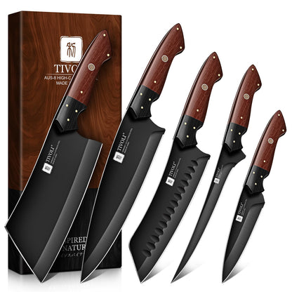 TIVOLI Santoku Knife 7 Inch - Japanese Chef Knife for Fish - Bunka Knives