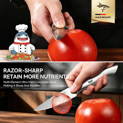 MAD SHARK Paring Knife 3.5 inch Ultra Sharp German Stainless Steel