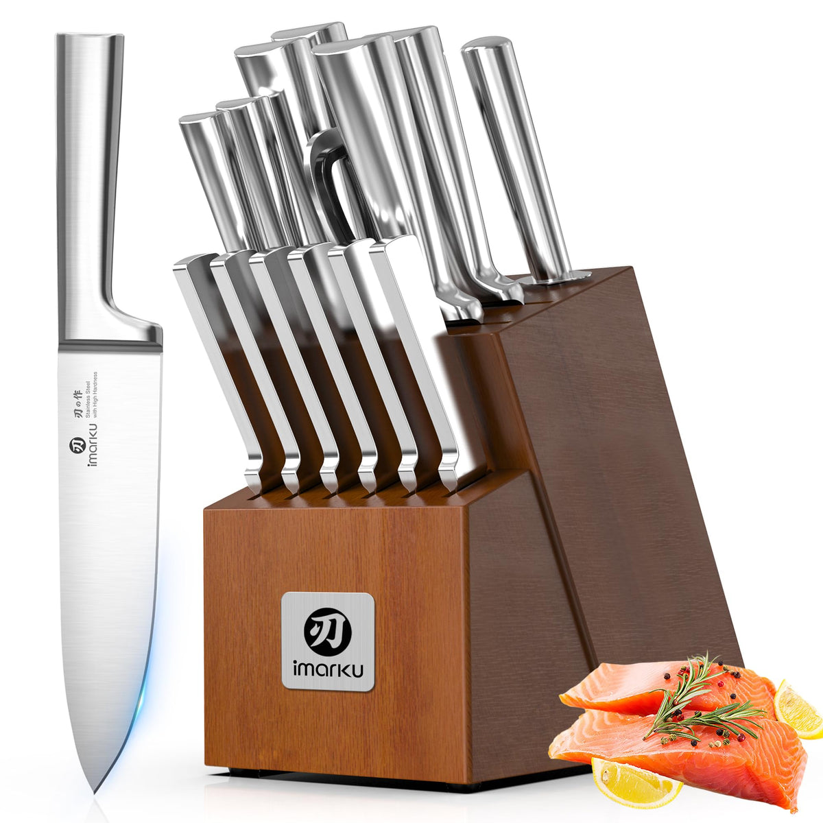 imarku 3 Pieces Knife Set, Japanese High Carbon Stainless Steel Chef Knives
