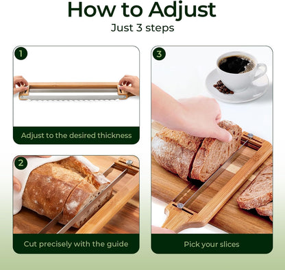 keechee Adjustable Bread Knife for Sourdough and Homemade Loaves
