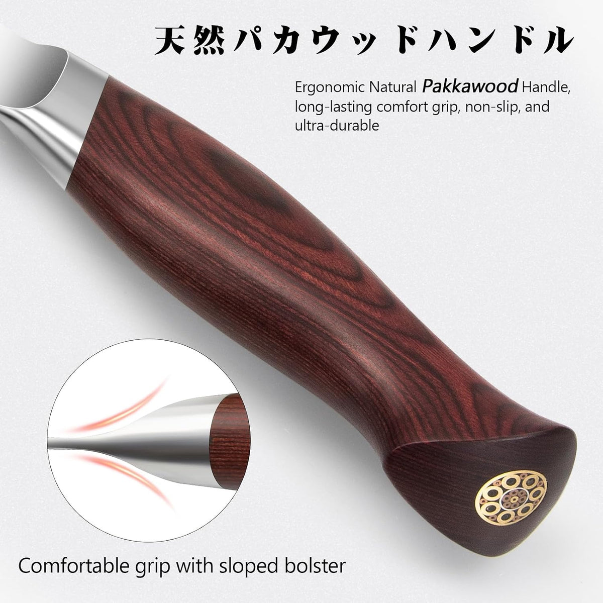7 In Chef Knife,SHAN ZU 10Cr15Mov High Carbon Stainless Steel Santoku Knife
