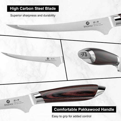 imarku 8 Inch Fillet Knife, Japanese High Carbon Stainless Steel