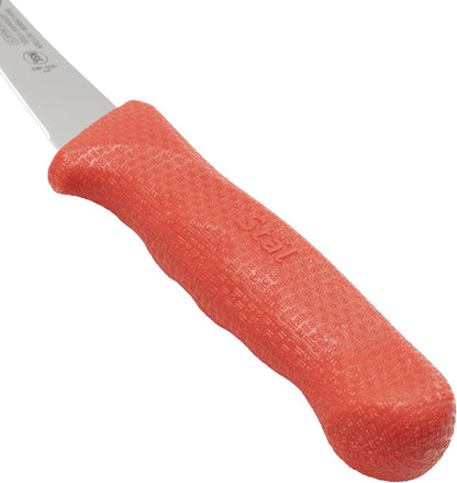 Winco 6" Red Plastic Commercial-Grade Boning Knife