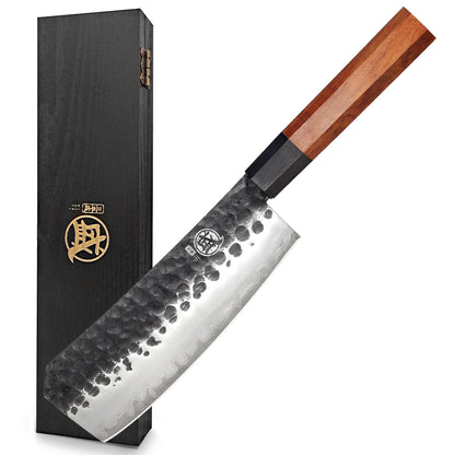 MITSUMOTO SAKARI 7-Inch Japanese Santoku Knife, San-Mai 9Cr18MoV