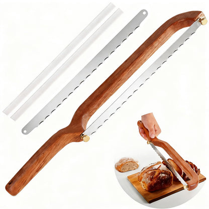 Uprichya Bread Knife for Homemade Bread Sourdough, Serrated Bread Slicer & Bread Bow Knife with Ergonomic Grip for Easy, Clean & Even Slicing