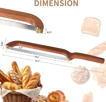 Uprichya Bread Knife for Homemade Bread Sourdough, Serrated Bread Slicer & Bread Bow Knife with Ergonomic Grip for Easy, Clean & Even Slicing
