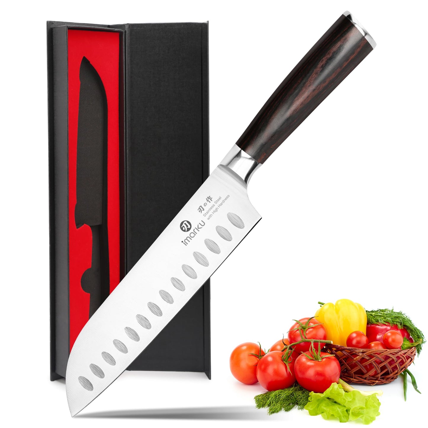imarku Santoku Knife 7 Inch with Sharp Japanese High Carbon Stainless Steel
