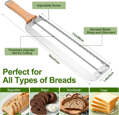 Adjustable Bread Slicer for Homemade Bread New Manual Sourdough Bread Knife