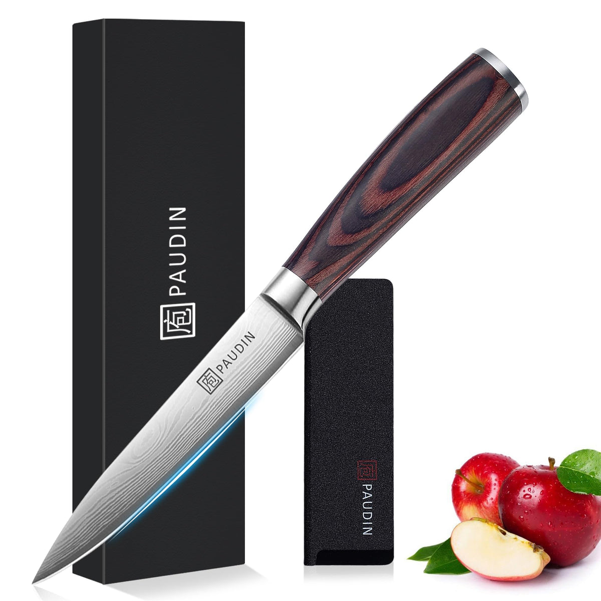 PAUDIN Kitchen Utility Knife, 5 Inch Chef Knife Fruit Knife, Gift Box