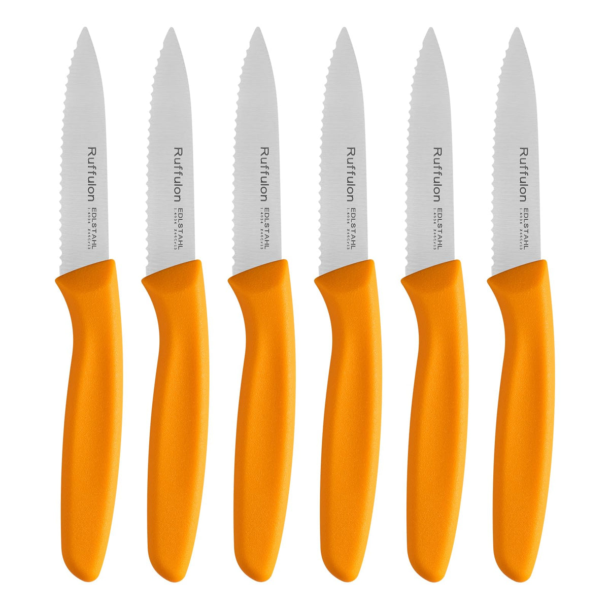 Serrated Paring Knife,Stainless Steel,6 Piece Fruit Knife,Colorful