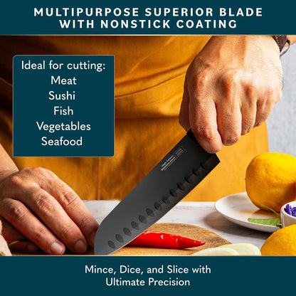 Home Hero Santoku Knife with Sheath - High Carbon Stainless Steel Knife