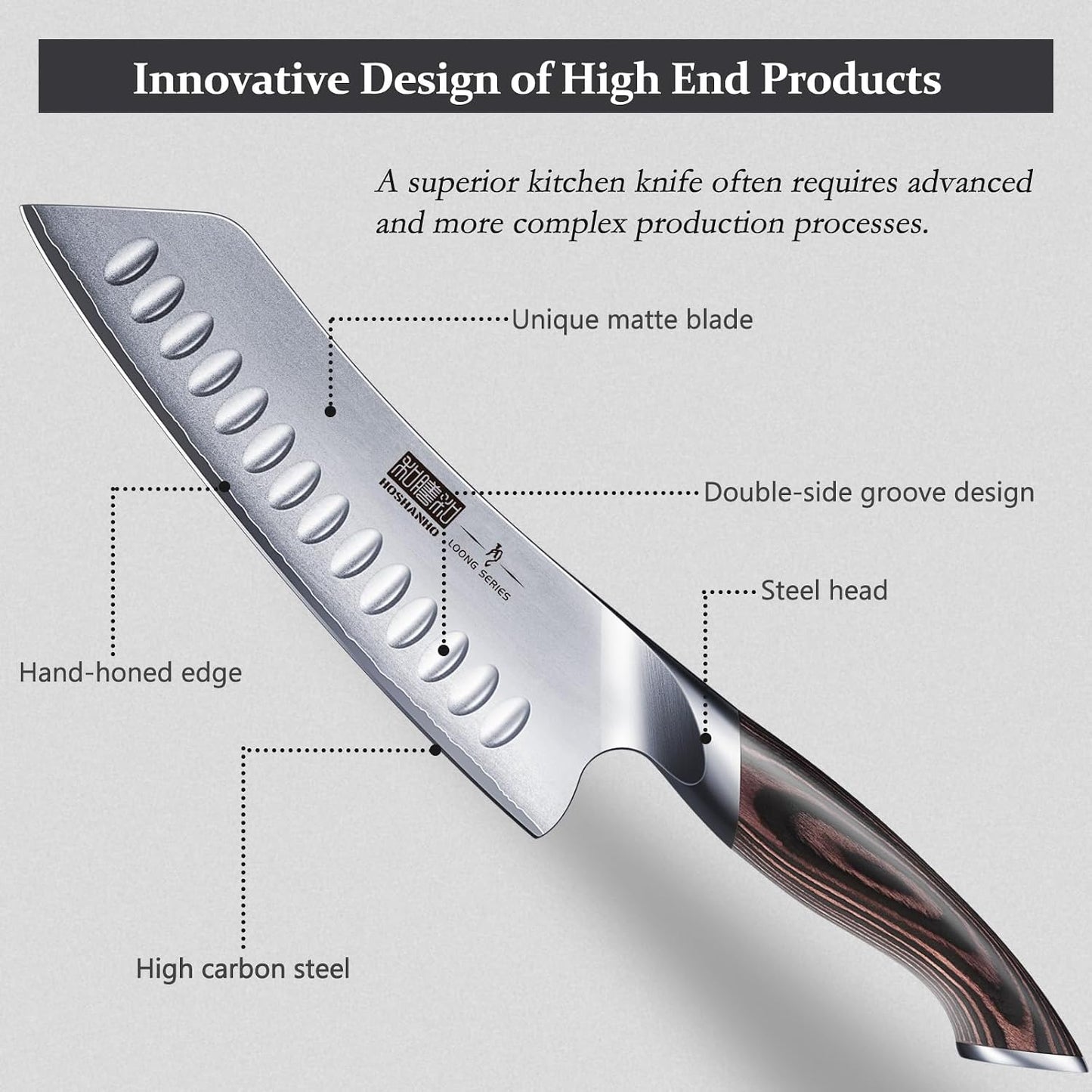 HOSHANHO 7 Inch Japanese Chef Knife, Ultra Sharp Kitchen Santoku Knives