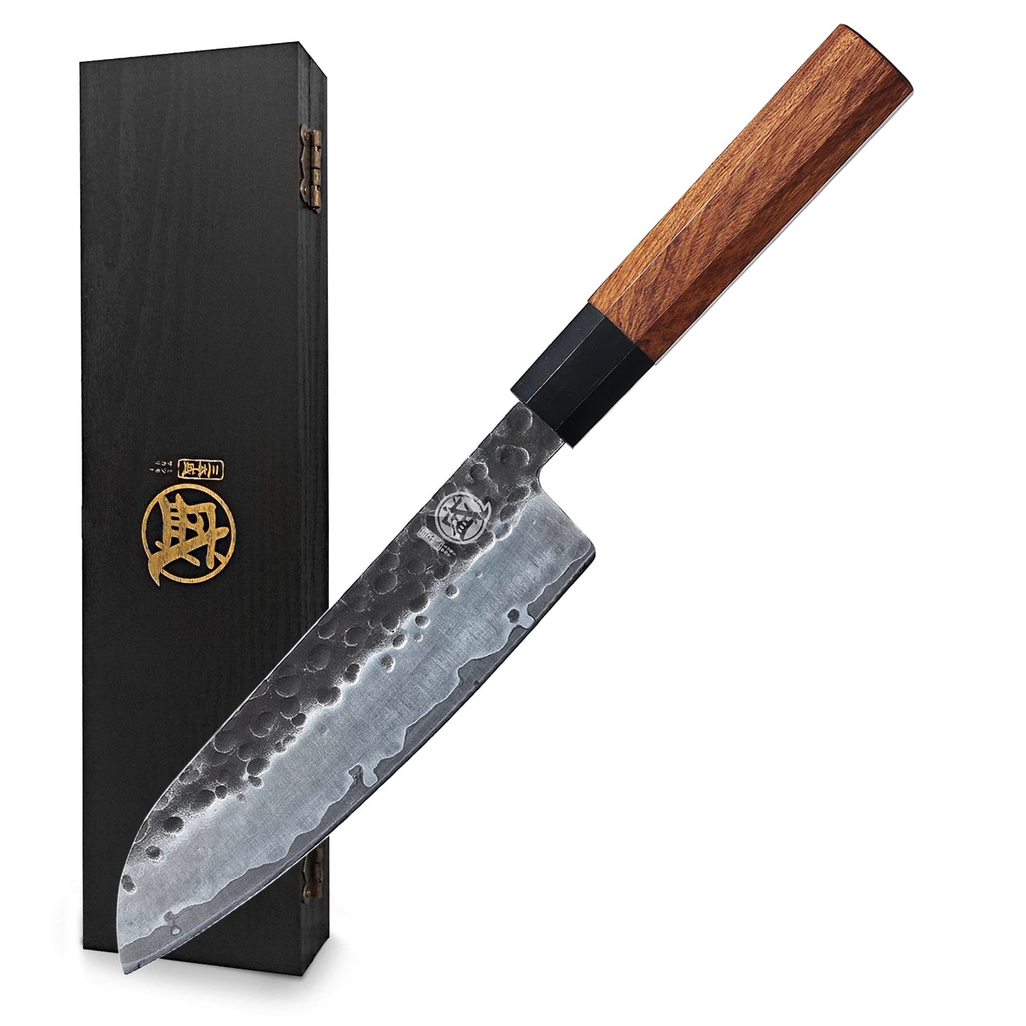 MITSUMOTO SAKARI 7-Inch Japanese Santoku Knife, San-Mai 9Cr18MoV