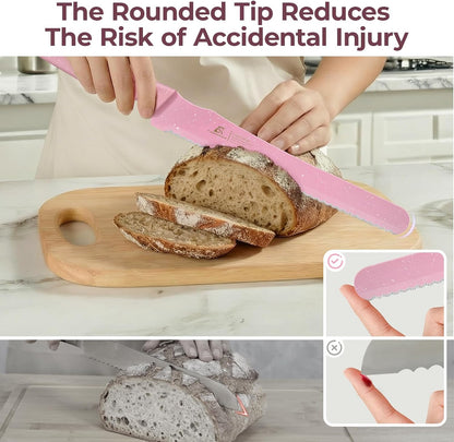 CoquusAid Bread Knife for Homemade Bread, World's 1st Double Serrated Knife