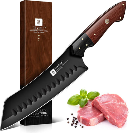 TIVOLI Santoku Knife 7 Inch - Japanese Chef Knife for Fish - Bunka Knives