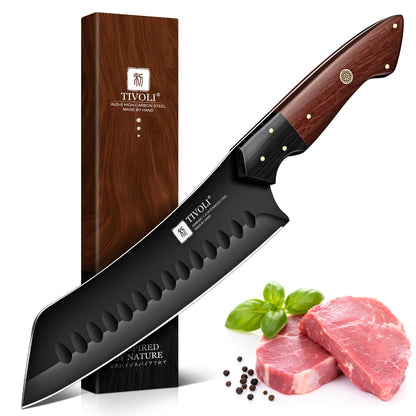 TIVOLI Santoku Knife 7 Inch - Japanese Chef Knife for Fish - Bunka Knives