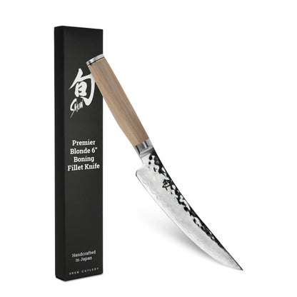 Shun Premier 6" Gokujo Boning Knife, Handcrafted Japanese Boning & Fillet Knife, VG-MAX Core with Damascus Stainless Steel Cladding, Pakkawood Handle, Meat & Fish Tool for Professional and Home Chefs