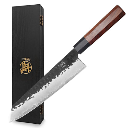 MITSUMOTO SAKARI 7-Inch Japanese Santoku Knife, San-Mai 9Cr18MoV