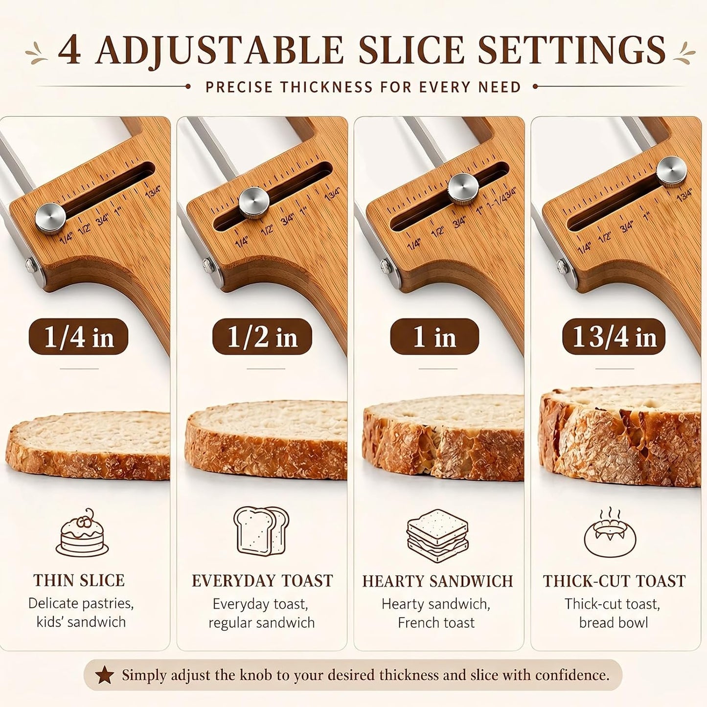 Bread Slicer Adjustable Bread Knife with Lame for Sourdough Homemade Loaf