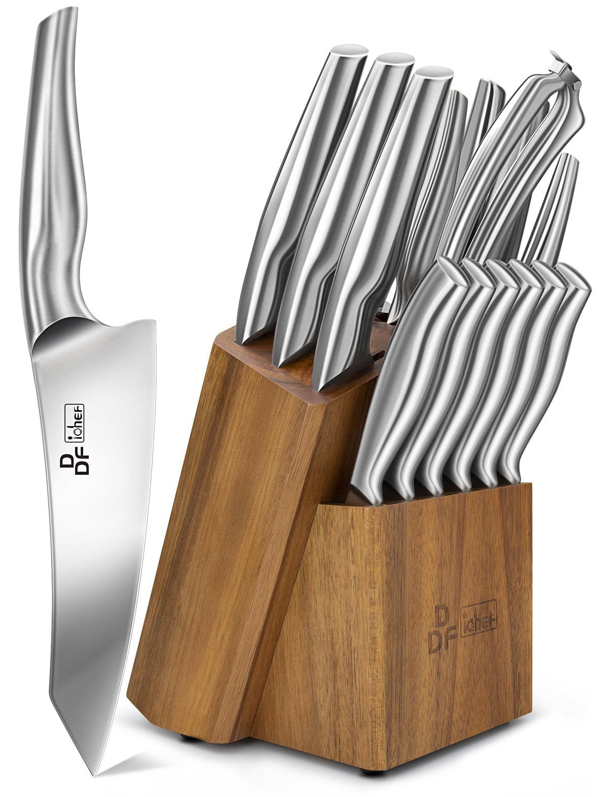 Chef Knife 7 Inch, High-Carbon Stainless Steel Santoku, Dishwasher Safe