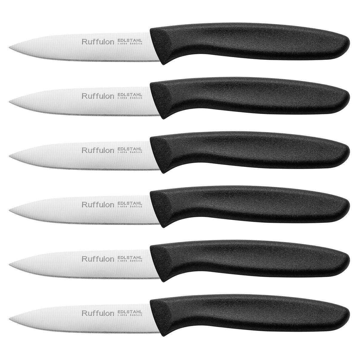Paring & Fruit Knives Set of 6, Stainless Steel Sharp Blades, Multicolor.