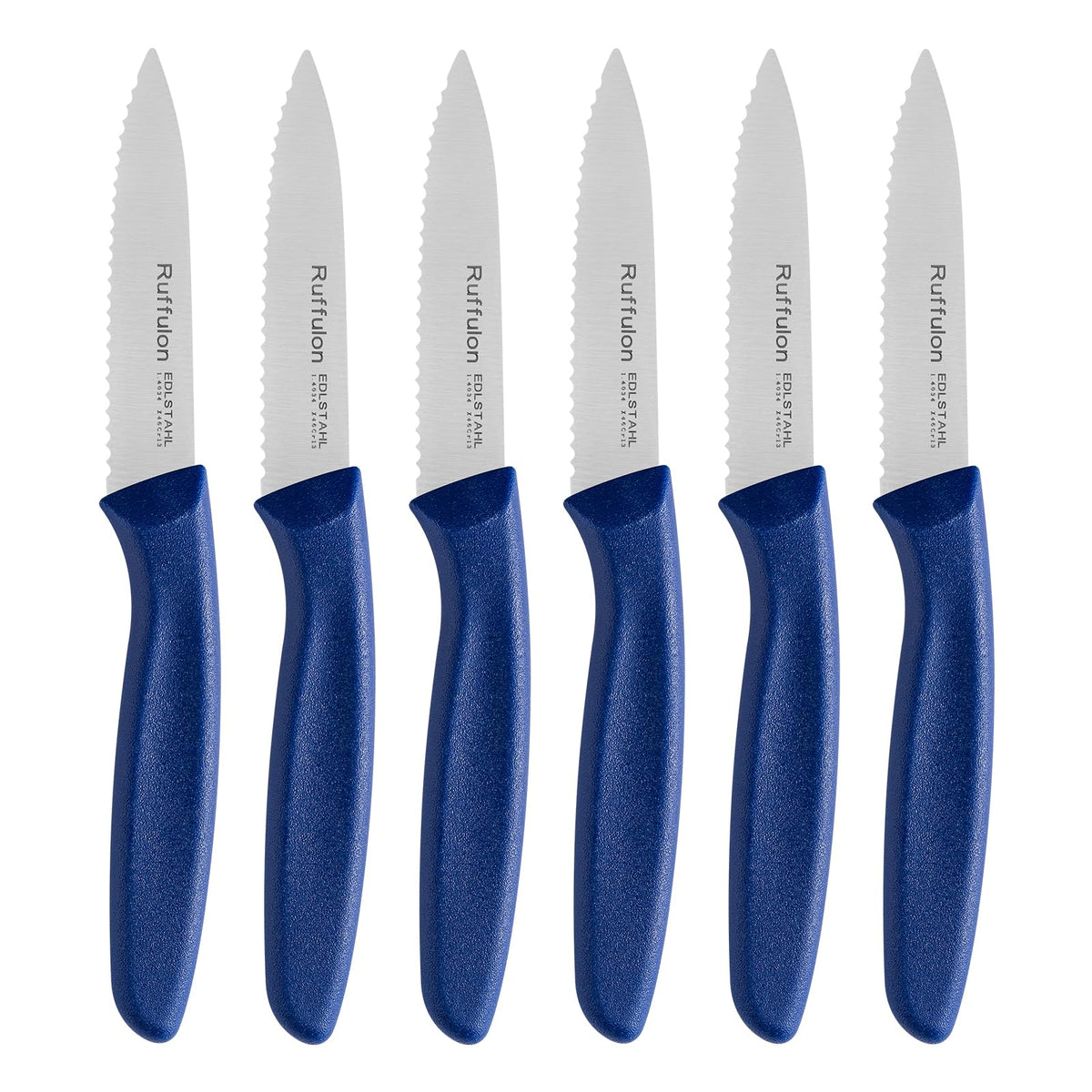 Serrated Paring Knife,Stainless Steel,6 Piece Fruit Knife,Colorful