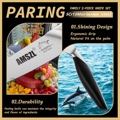 2-Piece Paring Knife Set, 3.5 & 5 Inch German Stainless Steel