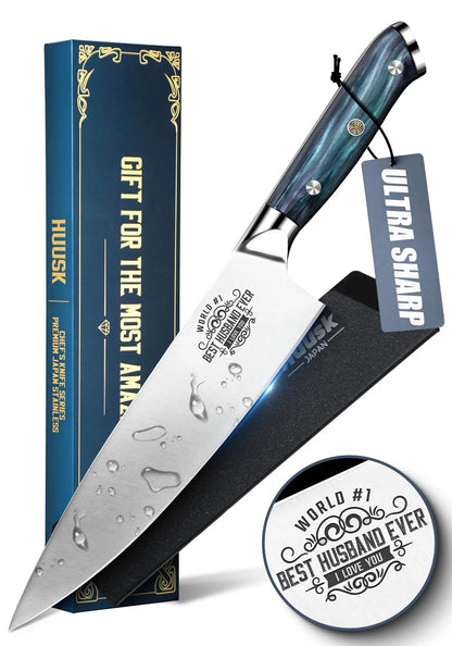 Huusk Japanese Santoku Knife 7" - Professional Chef Knife for Kitchen