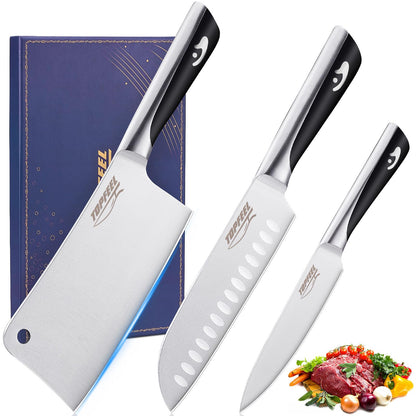 Topfeel 3PCS Chef Knife Set, German High Carbon Steel