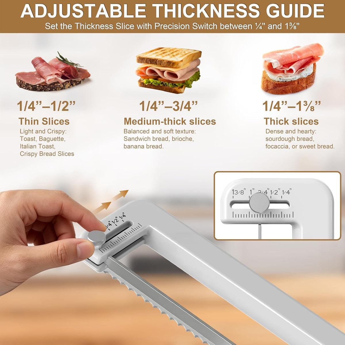 Adjustable Bread Knife for Homemade Bread: 11" Bow Knife Dishwasher-Safe
