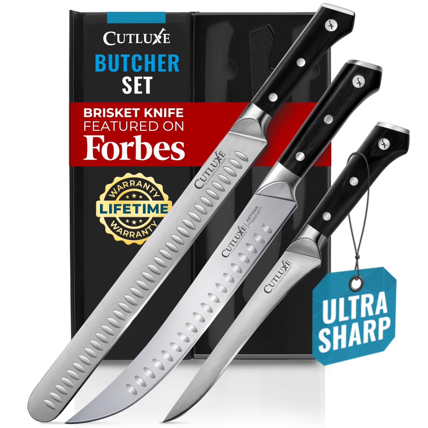 Cutluxe Brisket Knife, 12" Carving & Slicing Knife for Meat & BBQ
