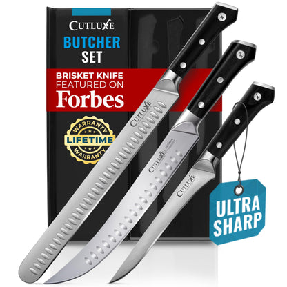 Cutluxe Brisket Knife, 12" Carving & Slicing Knife for Meat & BBQ