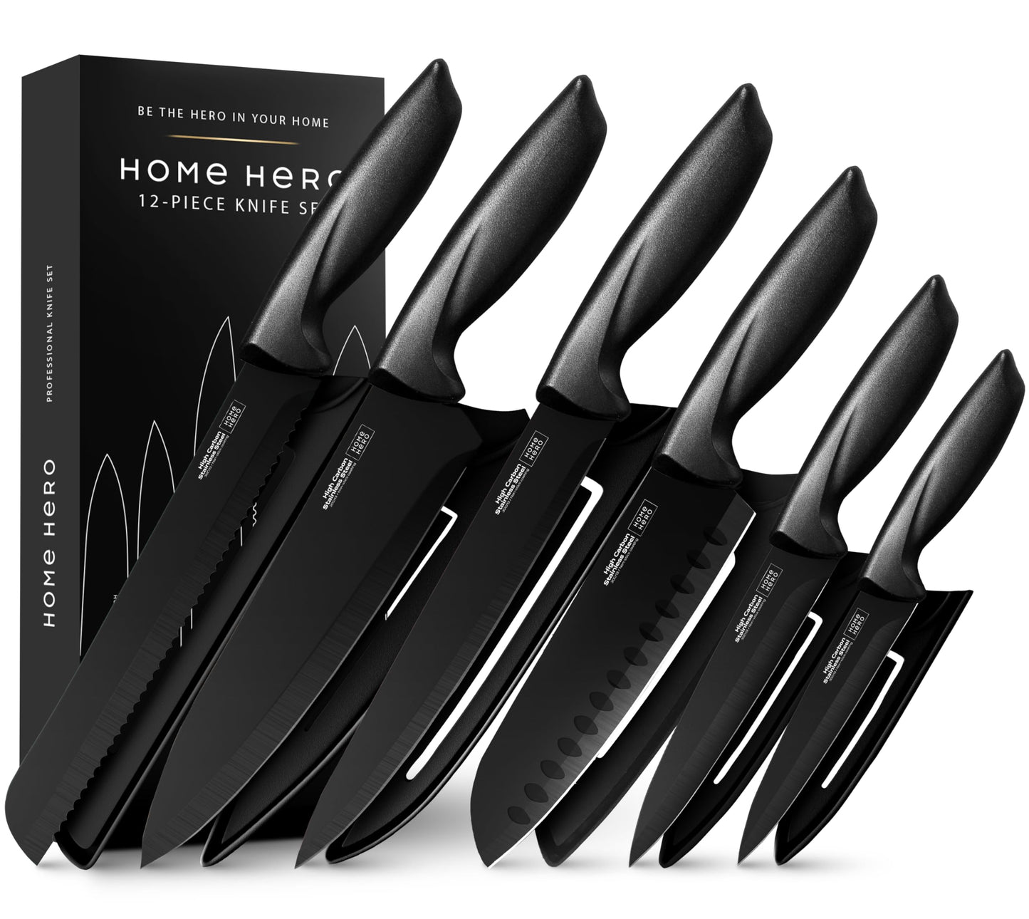 Home Hero Santoku Knife with Sheath - High Carbon Stainless Steel Knife