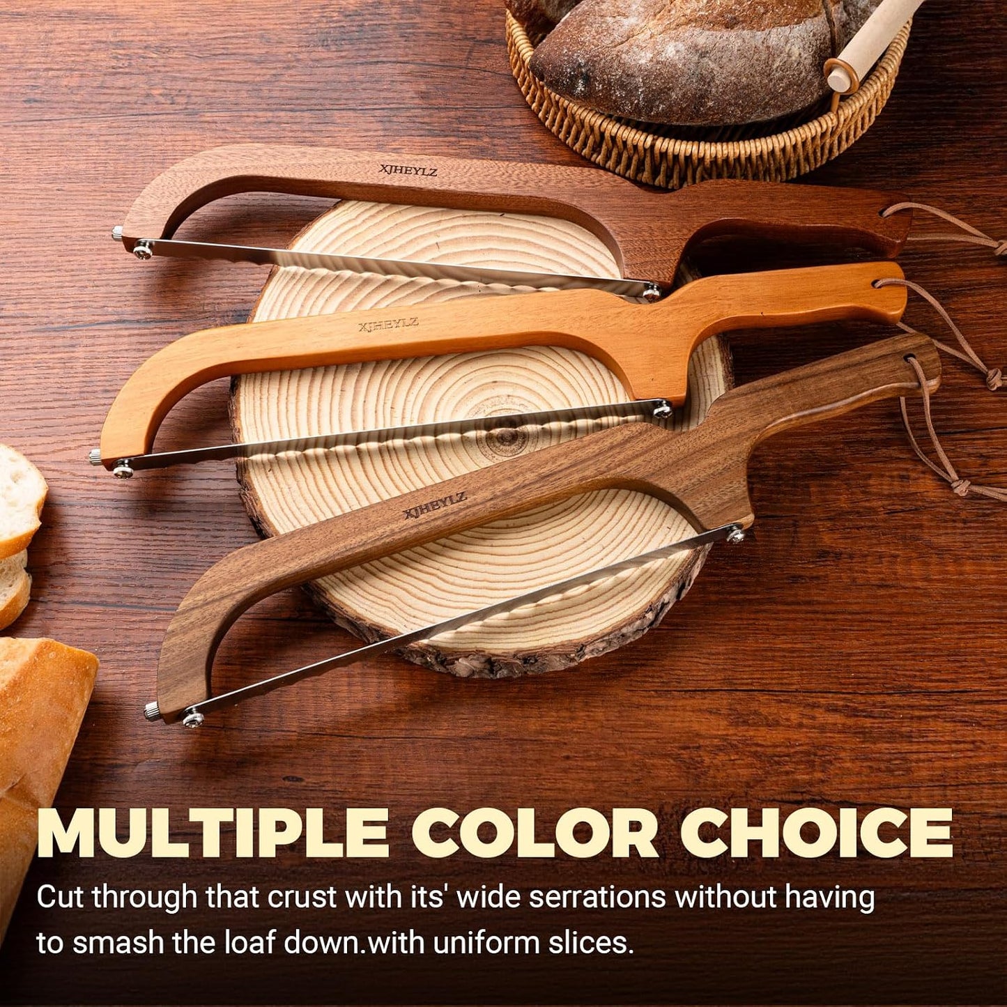 Sourdough bread knife,Bread slicer for homemade bread,(1,brown)