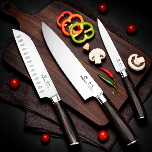 imarku 3 Pieces Knife Set, Japanese High Carbon Stainless Steel Chef Knives