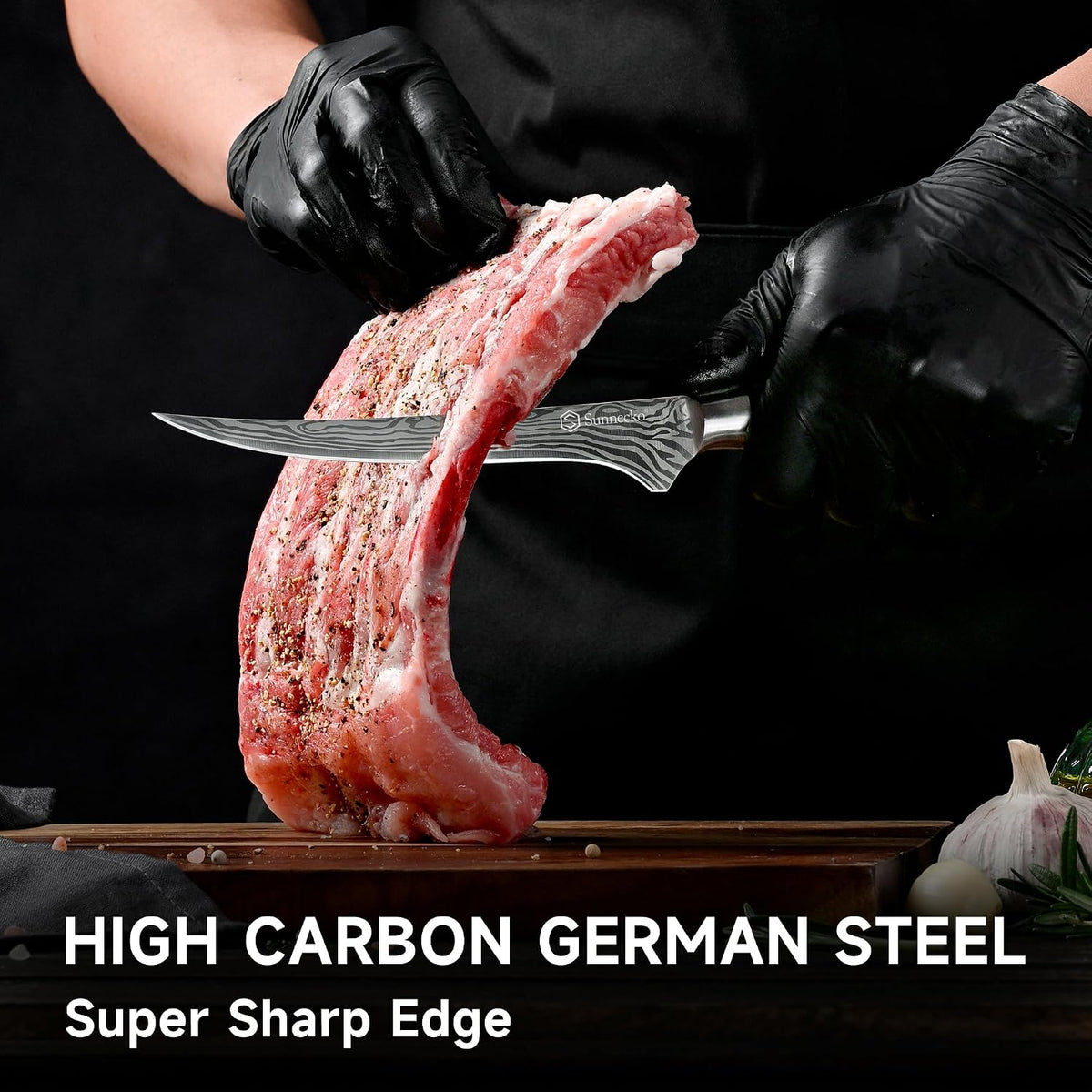 Sunnecko BBQ Carving Knife Set,Slicing and Boning Knife for Meat Cutting