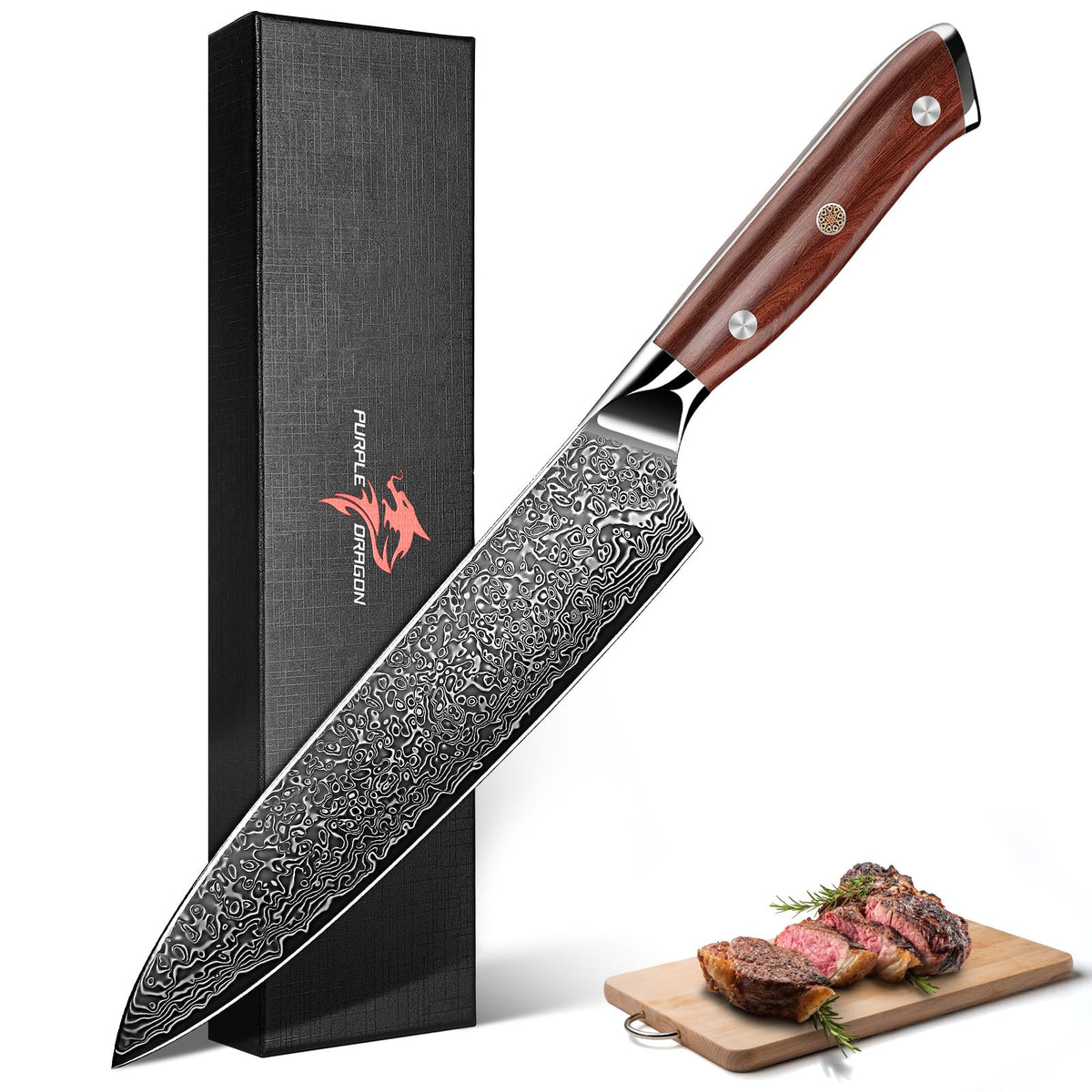 Purple Dragon Bread Knife for Homemade Bread, Serrated Knife