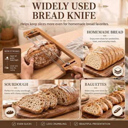 Bread Slicer Adjustable Bread Knife with Lame for Sourdough Homemade Loaf