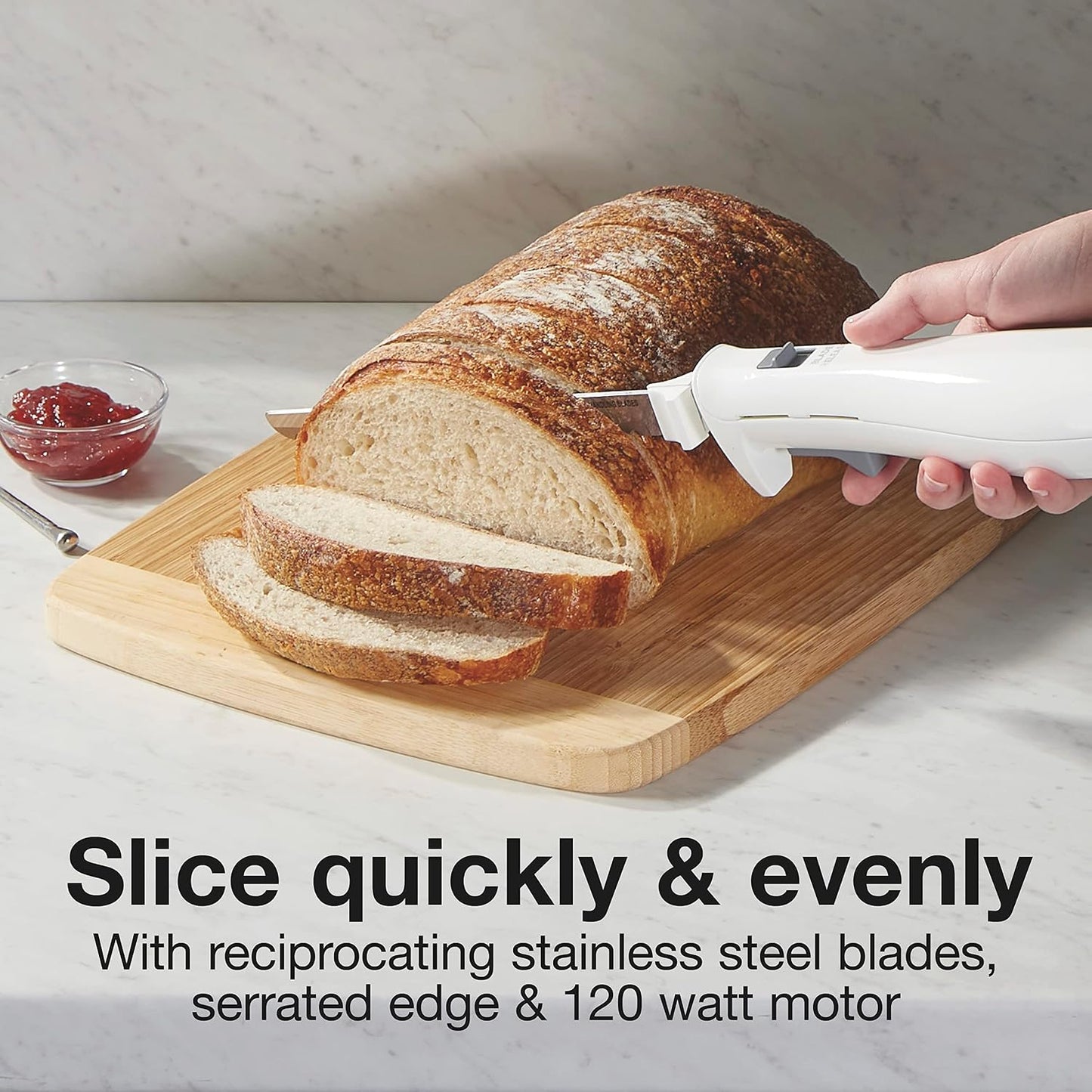 Proctor Silex Easy Slice Electric Knife With Serrated Stainless Steel Blade