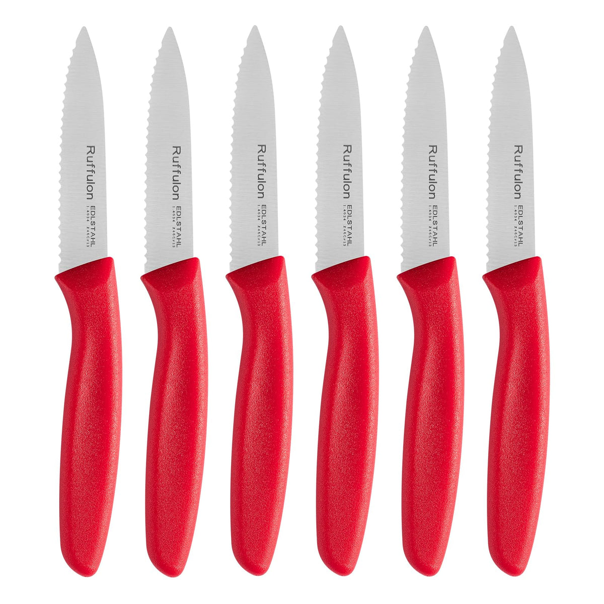 Serrated Paring Knife,Stainless Steel,6 Piece Fruit Knife,Colorful