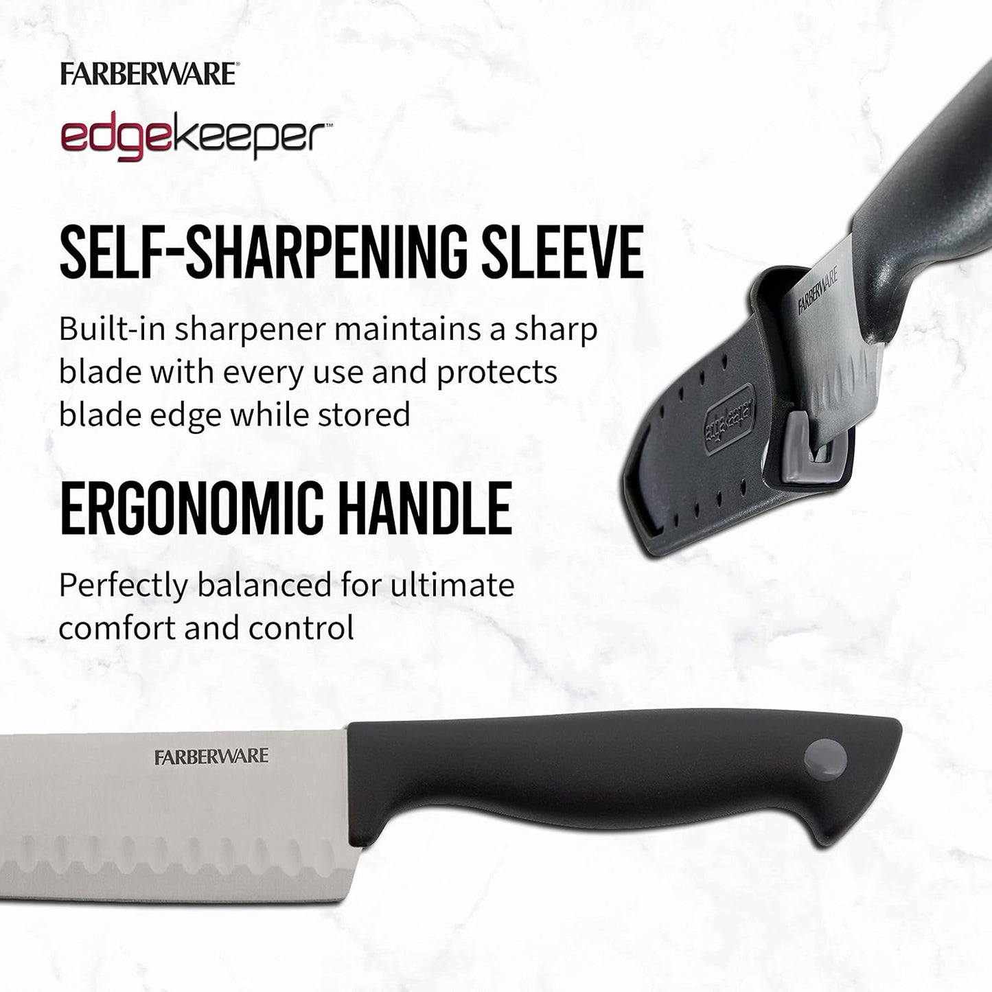 Farberware EdgeKeeper 5-Inch Santoku Knife with Sharpening Cover