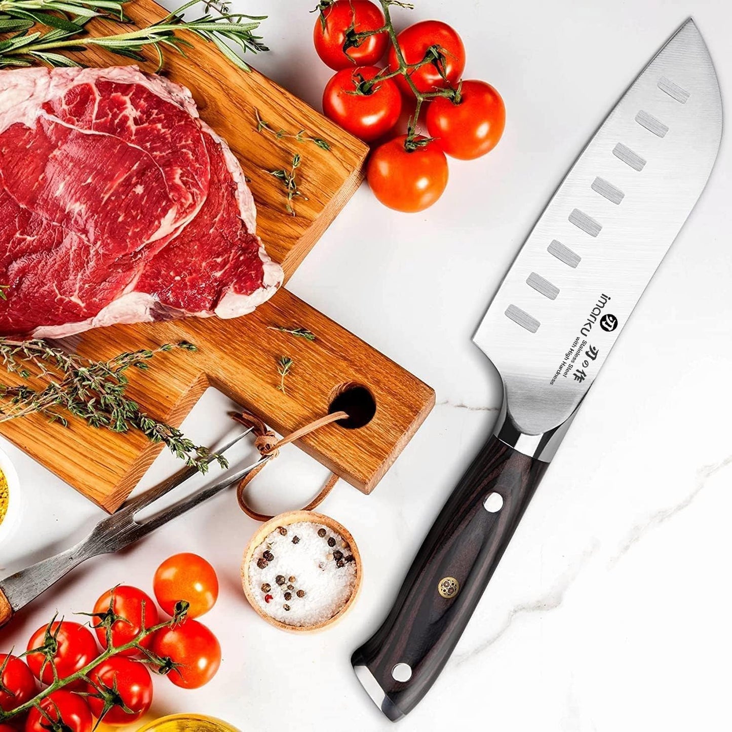 imarku Santoku Knife 5 Inch, Japanese High Carbon Stainless Steel