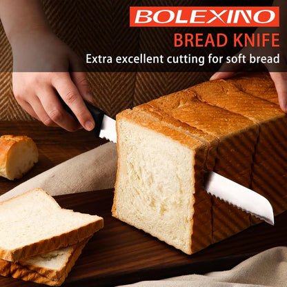 10 Inch Bread Knife Serrated for Homemade Bread Slicing W/Sheath
